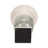 Decorative Vase - Green Metal Glass with Marble Base, 14 in.