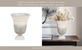 Decorative Vase - Green Metal Glass with Marble Base, 14 in.