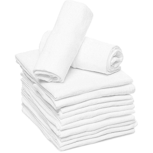 Baby Cloth Diapers Reusable 100% Cotton (24 x 24 inches): White / 18 Pack
