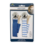Blue Itzy Clip™ Linen Pacifier Straps