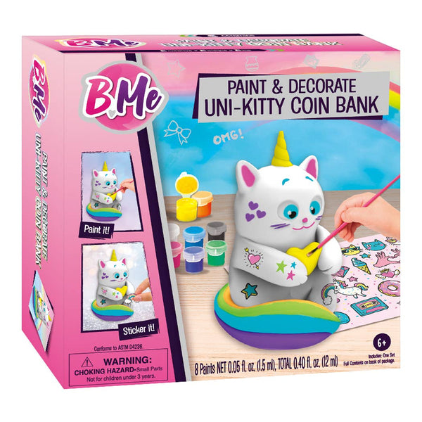 BMe Paint & Decorate Uni-Kitty Coin Bank for Kids 6+